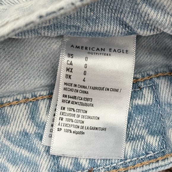 Light Wash Ripped High Rise Jean Shorts - Picture 3 of 3